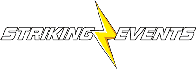 Striking Events logo with yellow lightning bolt